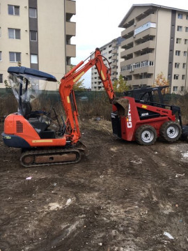 Miniexcavator, montaj fose, gaze, canalizare, apa fundatie